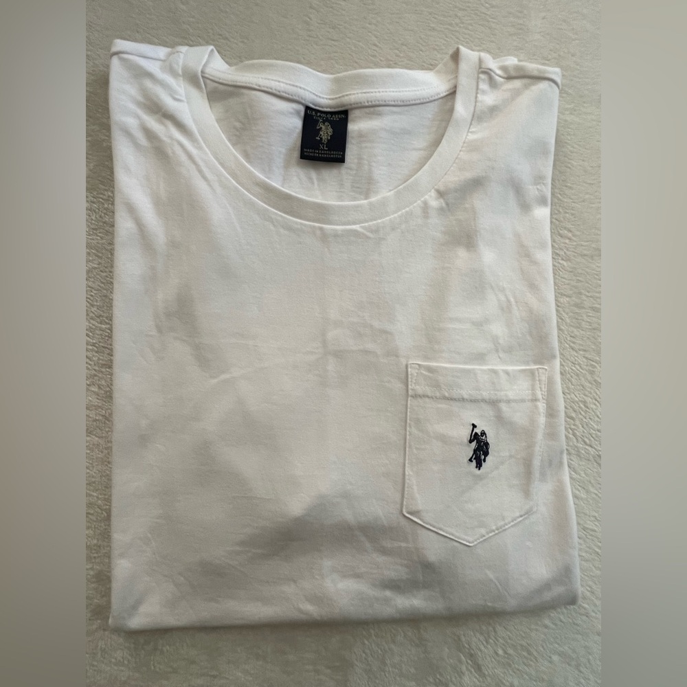 U.S. Polo Assn. Classic White 100% Cotton Pocket T-Shirt, NWT, Size XL